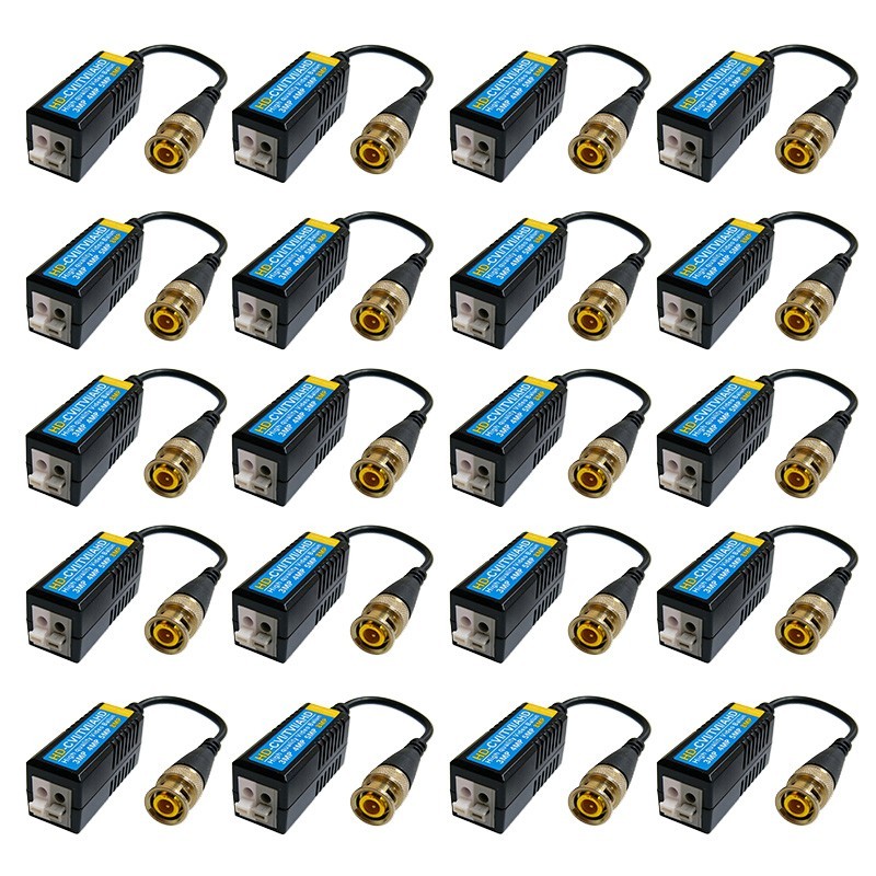 20,CCTV Camera 1080P3MP4MP5MP8MP passive video Balun BNC Coaxial Cable Connector