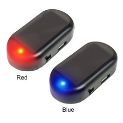Solar Car Fake Alarm Light Signa With Wireless Anti Theft Warning LED Red Blue