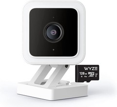 Robust Wyze Cam V3: Security Camera with Voice Control & 128GB Card