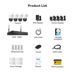 JENNOV WiFi IP Outdoor Wireless Home Security Camera System CCTV 10CH 5MP NVR