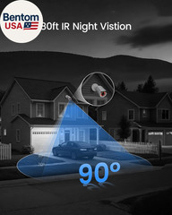 H.265+ Full 1080P Home Security Camera System with AI Human Vehicle Detection, 8
