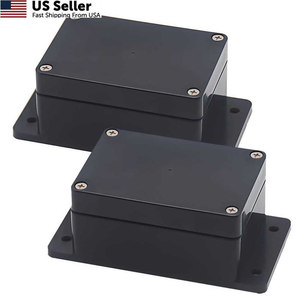 Zulkit Junction Box ABS Plastic 3.94″ x 2.68″ x 1.97″(Pack of 2), Black