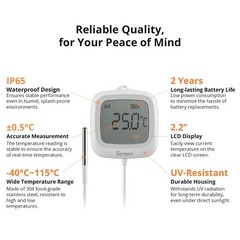 SONOFF IP65 Zigbee LCD Smart Thermometer Probe Temperature Detection with Probe