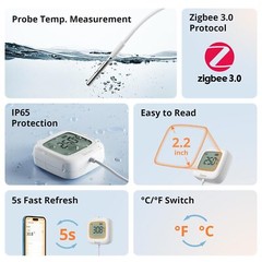 SONOFF IP65 Zigbee LCD Smart Thermometer Probe Temperature Detection with Probe
