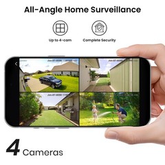 AOSU Solar Security Cameras Outdoor Wireless,4 Cam-Kit,2K Color Night Vision NEW