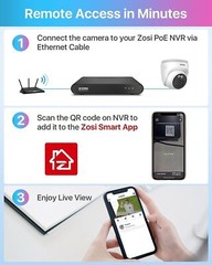 ZOSI 8MP 4K 8CH PoE Home Security Camera System with 2TB AI Human Detection 2TB