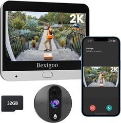 2K Video Peephole Doorbell Camera with 32GB Memory Card, Door Viewer with 4.3…