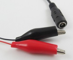 5pcs 5.5×2.1mm DC Power Female Jack to Dual Alligator Clip Test CCTV Cable