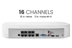 Lorex Fusion NVR with 8 IP Bullet Cameras – 4K 16-Channel 2TB Wired System