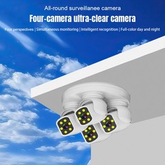 8MP Cámaras de seguridad 4Lens WIFI visión nocturna Supermercado Almacén Fábrica
