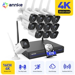 ANNKE 4K 16CH NVR Wireless 8MP WIFI Security IP Camera System Two Way Audio AI