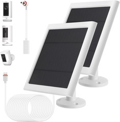 IP65 Solar Panel Outdoor for Ring Cameras (White 2P) Spotlight Cam Plus/Pro