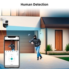 6MP POE Security Camera System w/ 2PCS PTZ Outdoor Home Security Cameras 8CH NVR