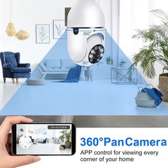 1080P Light Bulb Camera 2.4GHz & 5G WiFi E27 Smart Bulb 360 Security IP Camera
