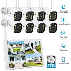 5MP Outdoor Home Security Camera System Wireless 10CH Monitor Wifi NVR Recorder