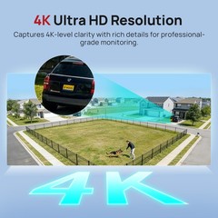 Vikylin 4K 8MP 25X Zoom PoE Security Camera PTZ Auto Tracking Outdoor 2Way Audio