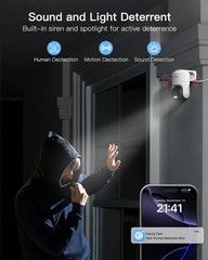 300° Pan Wireless Outdoor Security Camera, No Subscription Free 7-Day Cloud/S…
