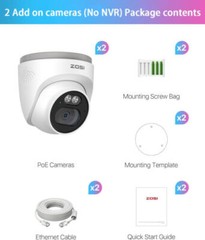 ZOSI 8CH 4MP 2.5K Home Security PoE IP Camera System Color Night Vision 2TB