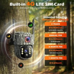 Voopeak TC32 4G Trail Camera 2.5K Solar PTZ Security Cam Hunting Wildlife 2 Pack