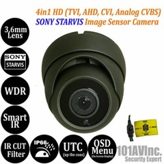 1080P Security Indoor Outdoor Camera 3.6mm Fixed Dome HD TVI CVI AHD CVBS Analog