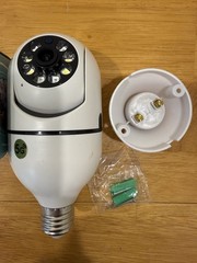 WiFi Panorama E27 Bulb Security Camera 5G Indoor 2304×1296 Alexa White
