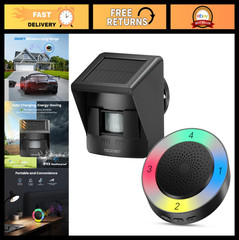 Solar Wireless Driveway Alarm – 2600FT Range, 36 Melodies, 5 Volumes, Weatherpro