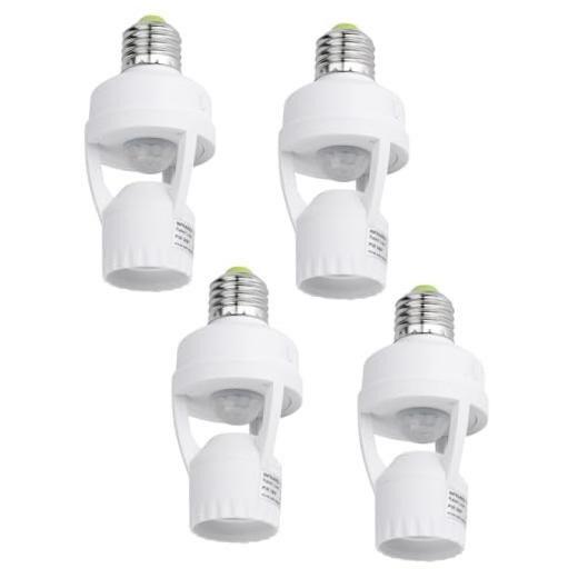 PIR Motion Sensor Light Socket Smart Screw in Light Bulb Outlet Compatible 4