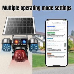 Solar Battery Powered Wireless WiFi Pan/Tilt Home Outdoor Security Camera System