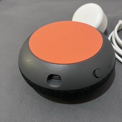 Google Nest Mini Smart Speaker Works Google Assistant Model H0A Orange Gray Hole