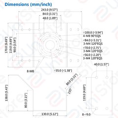 Dahua PFA151 Universal Corner Bracket Adapter Fit for Most Wall Mounts
