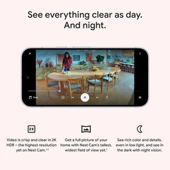 Google Nest 3rd Gen Indoor Security Camera Wired Hazel 2-Way Audio Night Vision