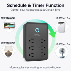 Gosund 3 USB 6 Ports Smart Plug Sockets Outlet Extender Wall Adapter Anti-surge