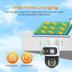 4MP WiFi Solar Battery Powered Wireless Security Camera Sys Outdoor PTZ Audio