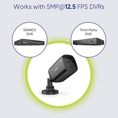 SANNCE 4X HD 5MP Bullet Home Security Camera Outdoor Night Vision IP66 CCTV