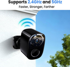 2K Wireless Security Camera Outdoor 5G WiFi Color Night Vision Free Cloud Storag