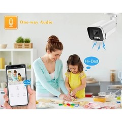 4K 8MP POE IP Camera Outdoor Audio H.265 Color Night Vision CCTV Cam