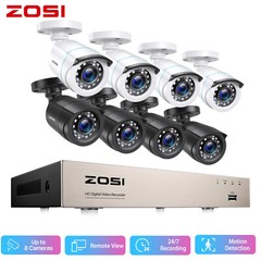 ZOSI 8CH H.265+ 5MP Lite DVR 2MP CCTV Home Security Camera System IR Night IP66