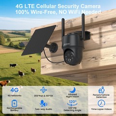 ANRAN 4G LTE Cellular Solar Security Camera Wireless Outdoor Built-in VSIM Card