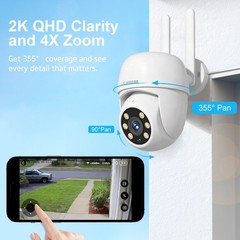 2pcs PTZ Outdoor WiFi Wireless Security 4MP Outdoor Wireless 2Way Audio