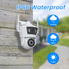 ANRAN Home Wireless Security Camera Outdoor WIFI Dual Lens Pan/Tilt 2 Way Audio