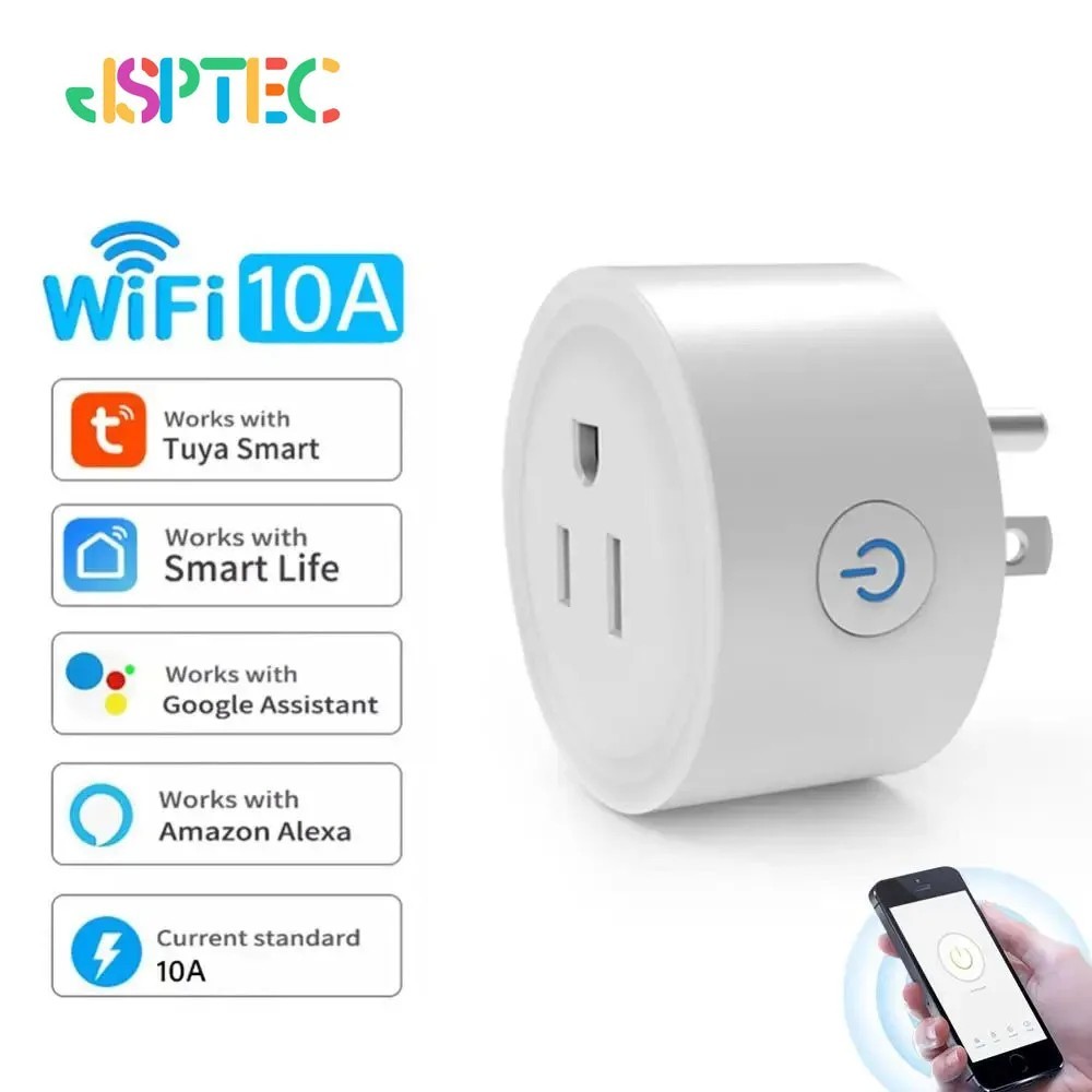 Tuya 10A Smart WiFi Plug US Outlet App Remote Works with Alexa Google