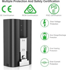 2/4Pack V4 3.65V 6040mAh Li-ion Rechargeable Battery for Video Ring Doorbell 2/3