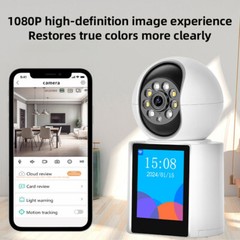 KERUI 2MP HD PTZ WIFI IP Camera Video Calls w/ 2.8 Inch IPS Screen Home Security