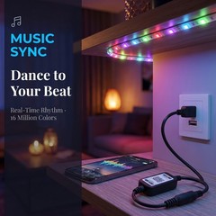 LED Controller with Smartphone App Control, Adjustable Brightness & Speed,5 S…