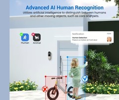 Camera 1080p with Clear Night Vision, Smart Video Door Bell WiFi Battery powered