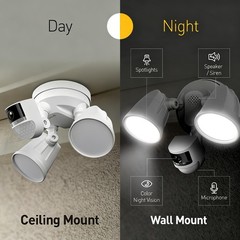 Swann Floodlight Security Camera Wired Floodlight Camera, 4K Smart security cam