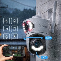 WiFi Security Camera System Outdoor Home Dual Lens PTZ Night Vision 4MP HD Cam
