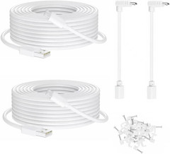 Micro USB Camera Extension Cable for Wyze, [2-Pack, 30Ft] Power Extension Cord f