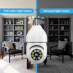 1080P Light Bulb Camera 2.4GHz & 5G WiFi E27 Smart Bulb 360 Security IP Camera