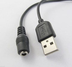2pcs USB 2.0 A Male Plug to DC Power Jack Female 3.5mm x1.35mm Cord Black Cable